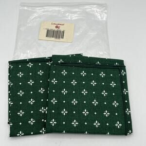 Vintage Longaberger green floral liner napkin set of 2 new